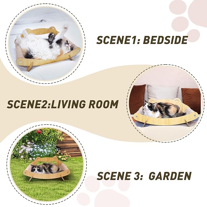 Extra Large Cat Scratcher Bed Lounge for Indoor Cats – Sisal Scratch Pad, Cat Lounger Couch Chair, Kitten Kitty Play Hammock, Feline Furniture, XL XXL Bigger Giant Curved Board (X-Large)