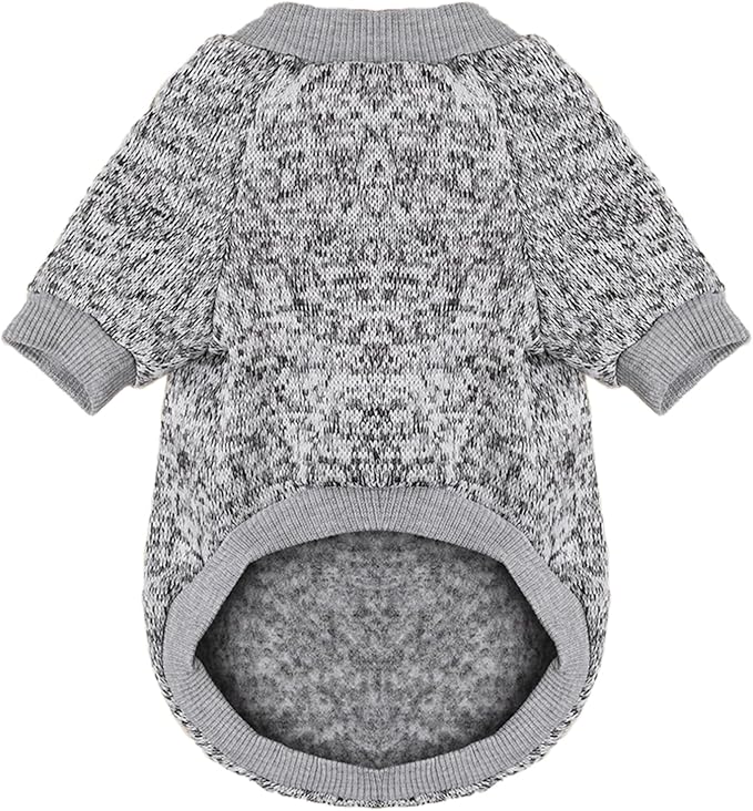 Jecikelon Dog Clothes Dogs Sweater Soft Puppies Clothing Winter Puppy Sweaters Warm Outfit for Dogs Small XXS XS Cat Apparel (Grey, M)