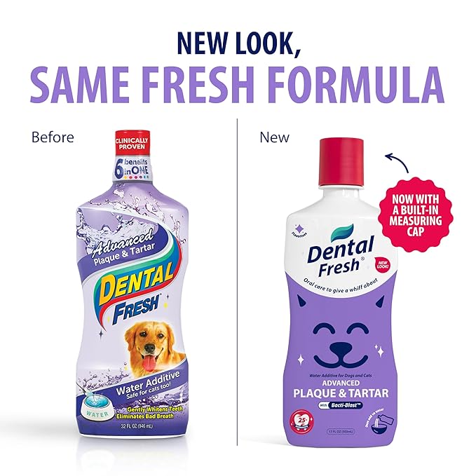 Dental Fresh Water Additive for Dogs and Cats, Advanced Formula, 17 Fl Oz, Plaque and Tartar Control