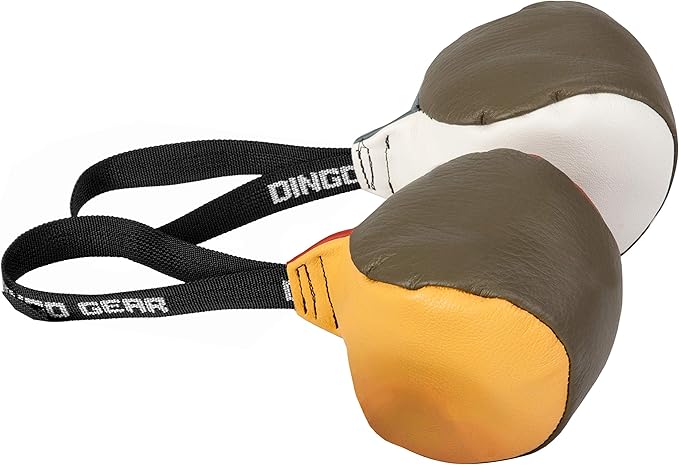 Dingo Gear Soft Genuine Leather Ball with a Handle for The Bite Training, Ø 11 cm Retrieve and Reward Dog Toy S02779, Random