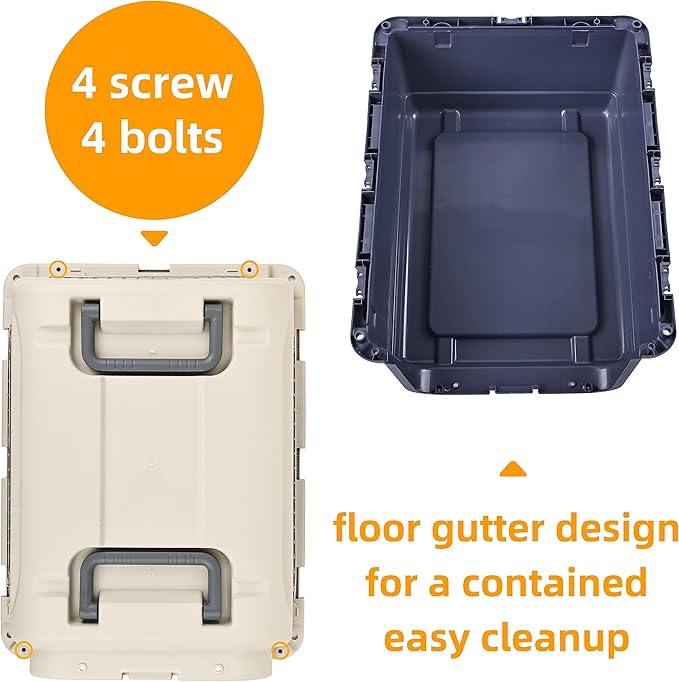 Elevon Plastic Kennels Pet Carrier Rolling Plastic Airline Approved Wire Door Travel Dog Crate, Medium (26.5" L x 20" W x 18.8" H)