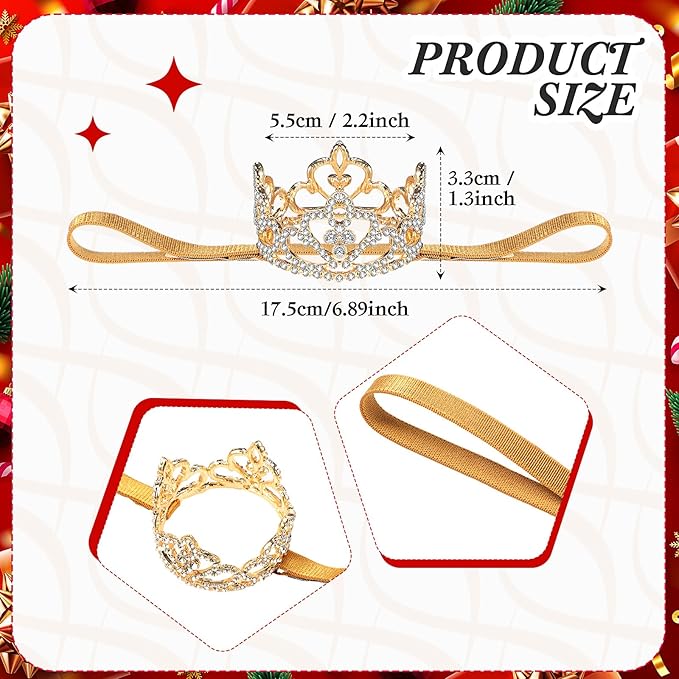 2 Pcs Dog Crown Headband Dog Tutu Dress Set Crystal Rhinestone Tiara Crown Tutu Skirt Pet Dress Costume for Puppy Birthday Party Wedding Photo Prop Costume(Black Gold,Large)