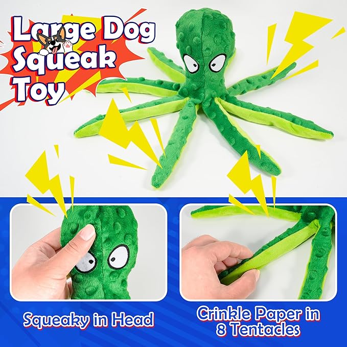 Dog Rope Toys for for Aggressive Chewers, Nearly Indestructible Dog Toys Set With Squeak Octopus for Large/Medium Dogs, Full of Attractiveness, Heavy Duty Natural Cotton Rope Chew Toy,Tug Toy 9 Pack