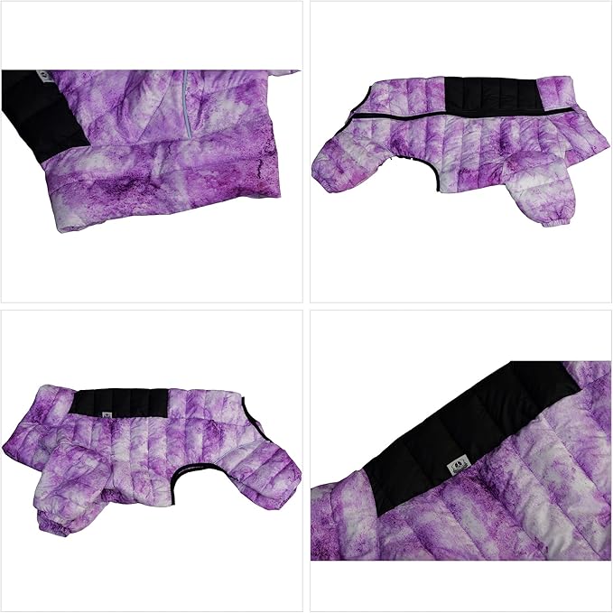 Micai Dog Warm Jacket, Waterproof Windproof Reflective Vest, Zippered Adjustable Outdoor Snow Jacket for Small to Large Dogs, Purple XL