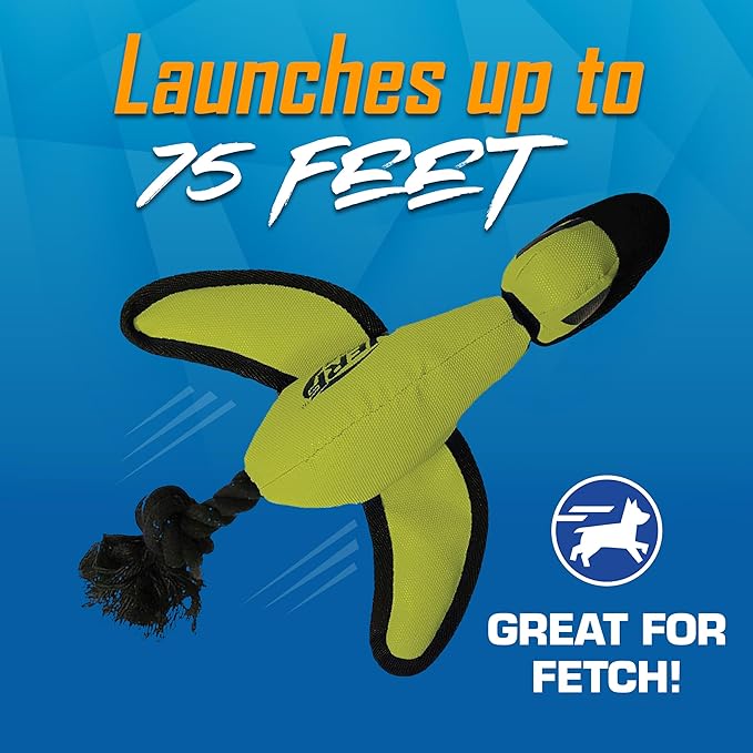Nerf Dog Trackshot Launching Duck Dog Toy, 16.5 Dog Fetch Toy for Medium and Large Breeds, Green