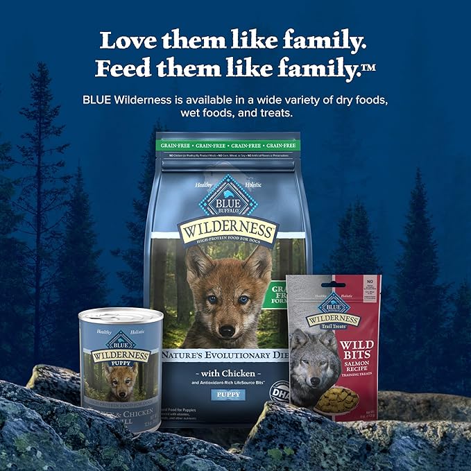 Blue Buffalo Wilderness Puppy High-Protein Dry Dog Food with Real Chicken, Grain-Free, Made in The USA with Natural Ingredients, Chicken, 13-lb. Bag