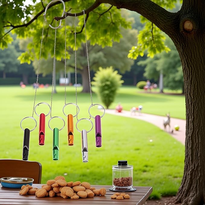 6Pcs Ultrasonic Dog Training Whistle - Metal Anti-Barking and Recall Whistles for Small to Large Dogs | Silent Dog Whistle for Pet Training,Pet Training Tools, Anti-Barking Devices