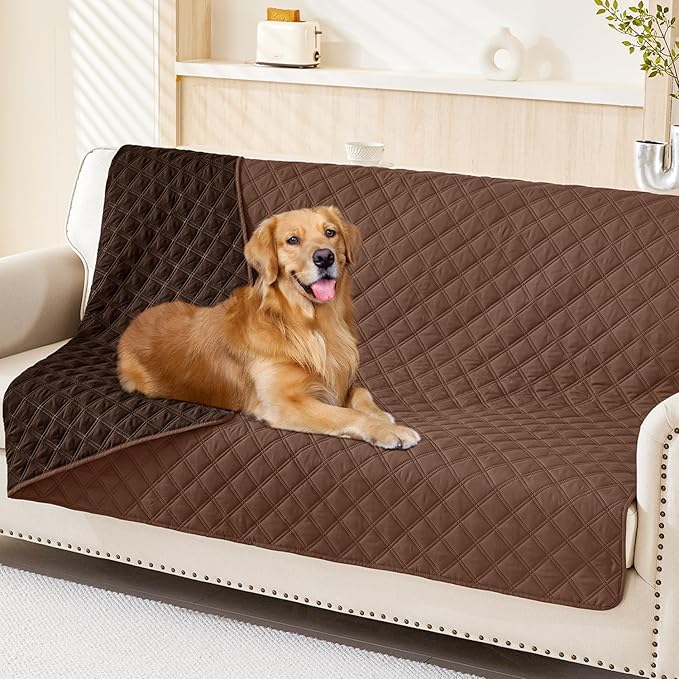 Smiry Waterproof Dog Blanket, Reversible Dog Bed Cover Pet Blanket, Soft Pet Couch Covers for Sofa Washable, Bed Couch Sofa Furniture Protector for Puppy Cat Kids (52"x82", Brown/Chocolate)