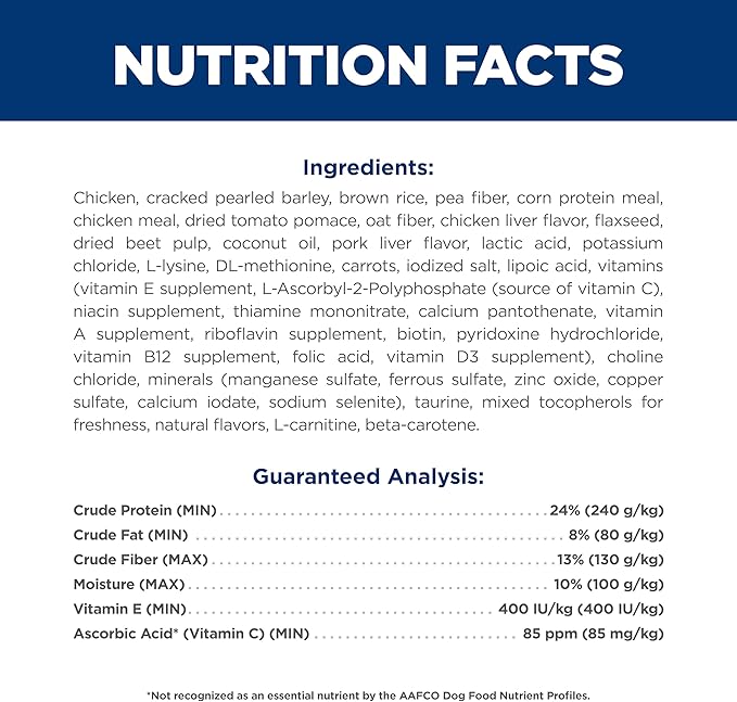 Hill's Science Diet Perfect Weight, Adult 1-6, Weight Management Support, Dry Dog Food, Chicken & Brown Rice, 4 lb. Bag