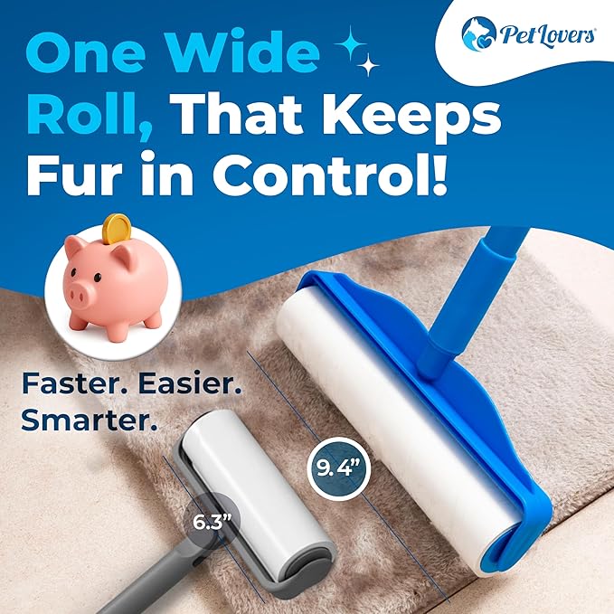PetLovers Extra Sticky Floor Lint Roller 4 Pack of Refills Only - No Handles Included - 100 Sheets Per Refill 400 Sheets Total