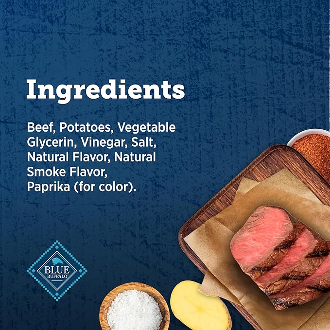 Blue Buffalo True Chews Premium Grillers Dog Treats, Made in the USA with Natural Ingredients, Steak, 10-oz Bag