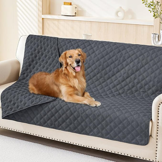 Smiry Waterproof Dog Blanket, Reversible Dog Bed Cover Pet Blanket, Soft Pet Couch Covers for Sofa Washable, Bed Couch Sofa Furniture Protector for Puppy Cat Kids (52"x82", Dark Grey/Dark Grey)