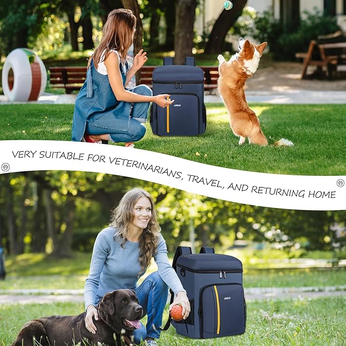 ANILD Dog Travel Backpack - Airline Approved Double-layer Pet Travel Backpack with 2 Food Storage Bag and 2 Foldable Silicone Bowls for Hiking & Camping