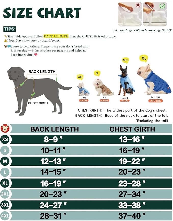 SPACE LION Puffer Jacket, Down Winter Coat, Durable Outdoor Coat for Cold and Windy Conditions, Waterproof, Windproof, Lightweight Jacket, Adjustable Fit for Small Dogs(Khaki,XS)