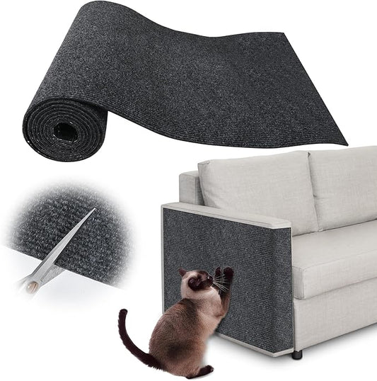 Cat Scratch Furniture Protector - 40" x 15.8" Trimmable Self-Adhesive Cats Claws Scratch Pads, Furniture Protection from Cats/Dogs Scratching for Cat Scratch Post Cat Tree Replacement (Dark Gray)
