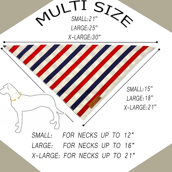 Realeaf 4th of July Dog Bandanas 2 Pack, Reversible American Flag Pet Scarf for Boy and Girl, Premium Durable Fabric, Patriotic Bandana for Medium and Large Dogs (Large)
