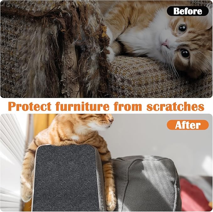 Cat Scratch Furniture Protector - 40" x 15.8" Trimmable Self-Adhesive Cats Claws Scratch Pads, Furniture Protection from Cats/Dogs Scratching for Cat Scratch Post Cat Tree Replacement (Dark Gray)