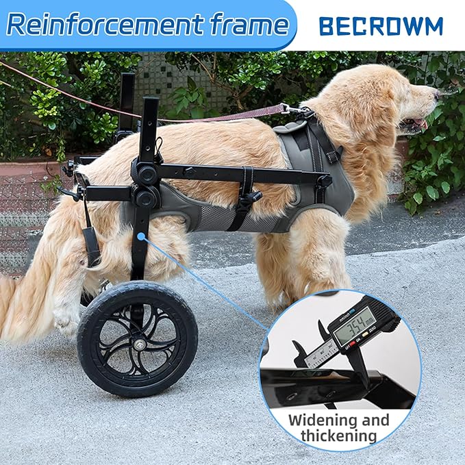 Dog Wheelchair for Back Legs, Light Weight Dog Wheelchair Cart with Disabled Hind Legs Walking, Adjustable