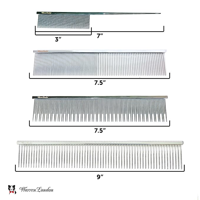 Warren London Cat DeMatter Pro Max | 9" Copper Grooming Comb for Cats | Detangles Mats, Knots & Loose Fur – Gentle, No-Pull Design for Long, Thick, or Tangled Coats | Professional Cat Grooming Tool