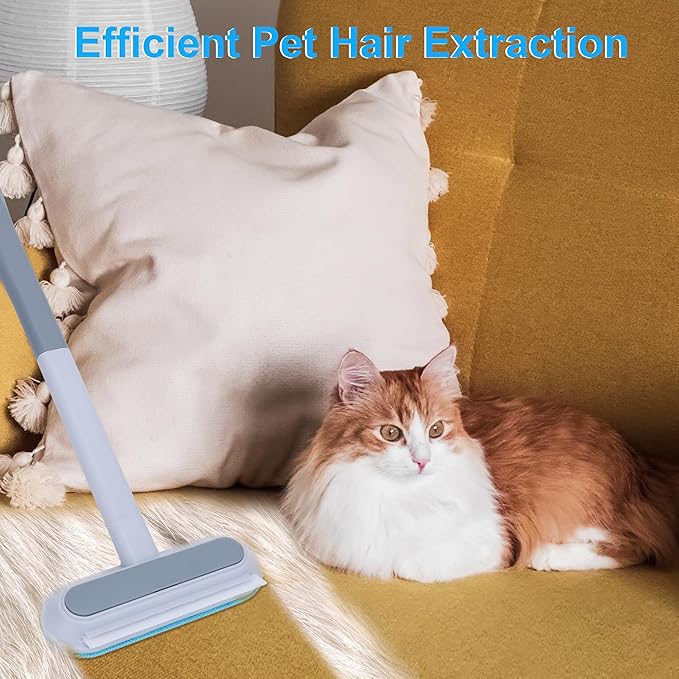 Pet Hair Remover for Furniture, 17.3Inch, Reusable Lint Brush for Dog and Cat Hair - Multifunctional Fur Removal Tool, Gentle on Couches, Carpets, Car Seat, Clothes, Bedding