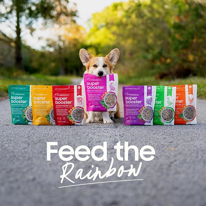 Smallbatch Freeze Dried Dog Treats, Superfood Food Topper Turkey Bites for Dogs & Cats, Probiotics, Organic Ingredients, High Protein, Grain Free Healthy Treat & Food Topper, Made in the USA, 7 oz Bag