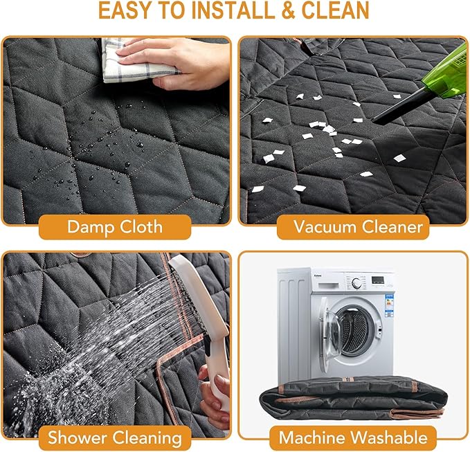 Dog Car Seat Cover for Back Seat, Heavy-Duty Non-Slip Waterproof Car Bench Protector for Pets,Compatible with Middle Armrests ，Dog Seat Cover Universal for Cars Trucks and SUVs