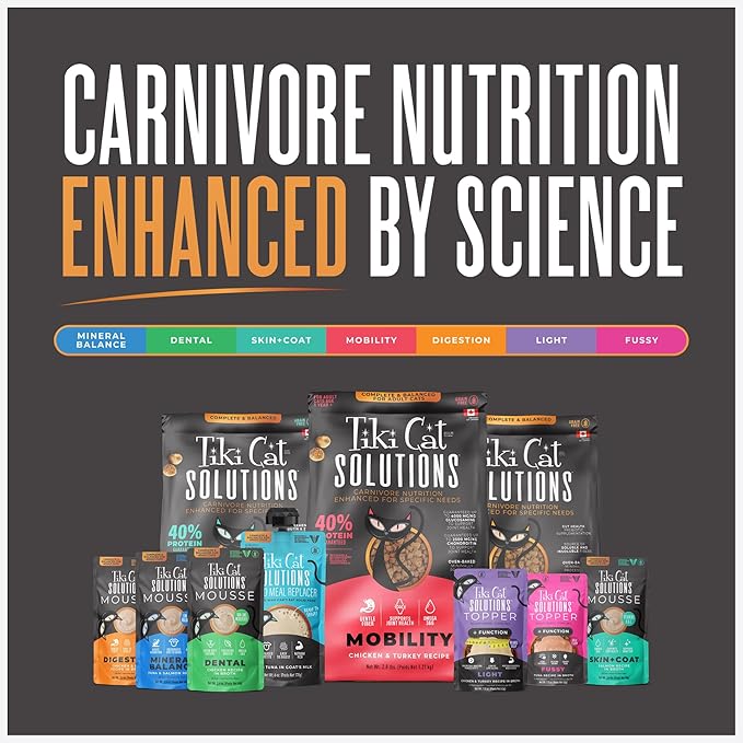 Tiki Cat Solutions Mousse Multipack Wet Cat Food, Digestion, Chicken & Egg, 2.4 oz. Pouch (12 Count)