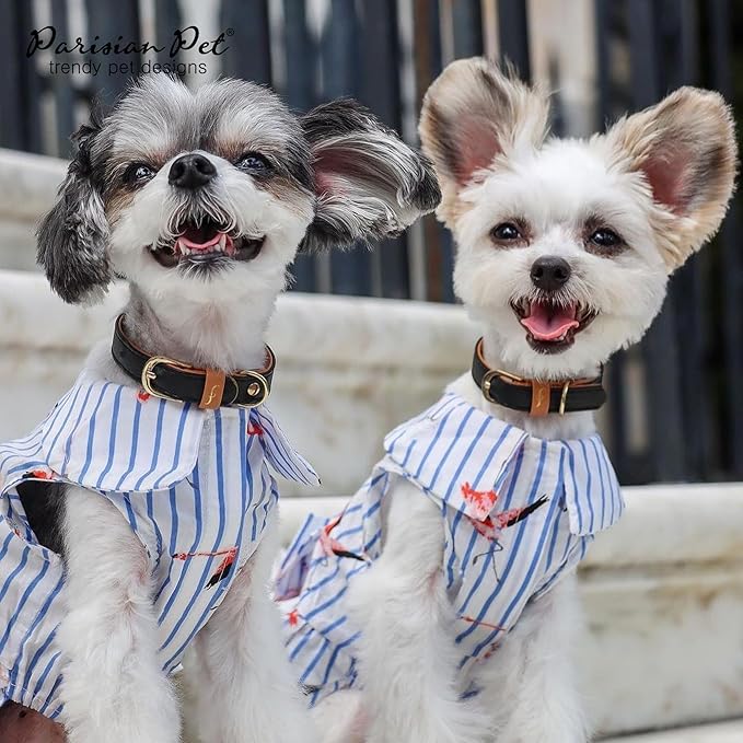 Parisian Pet Flamingo Dog Dress - Girly Summer Dress - 100% Cotton, Lightweight Beach Outfit - Sleeveless Dog Clothes - Dresses for Large Dogs Girl 2XL