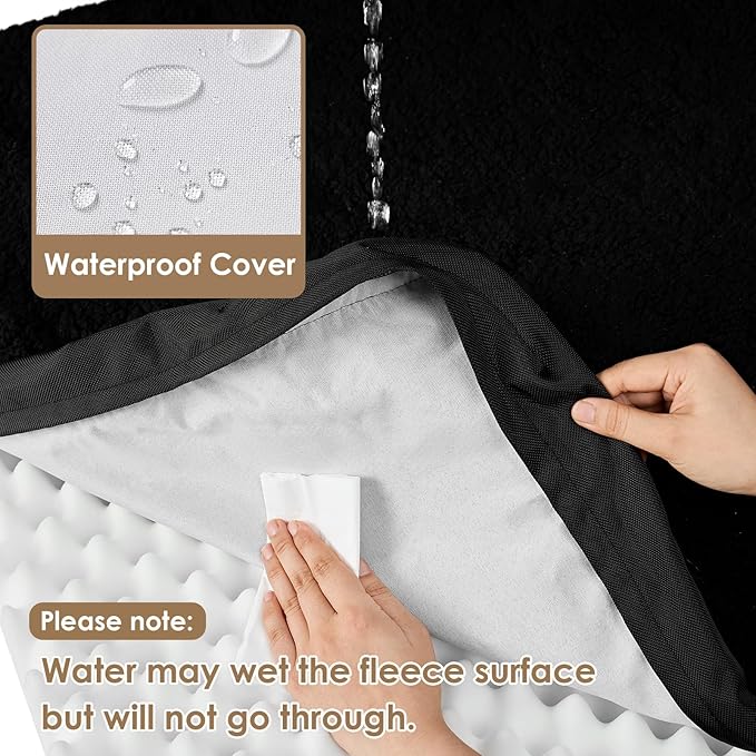 EHEYCIGA Orthopedic XXL Dog Beds for Jumbo Dogs with Removable Washable Cover,Black, 50x36