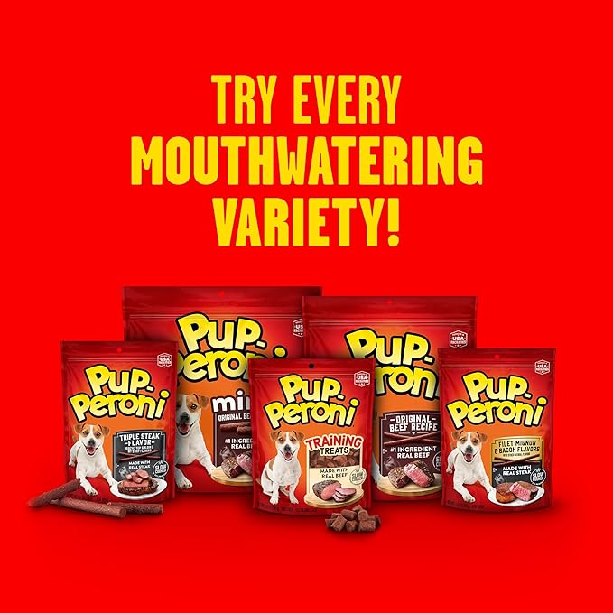 Pup-Peroni Training Dog Treats, Original Beef Flavor, 5.6 Ounce (Pack of 8), Made with Real Beef, Bite Size Rewards