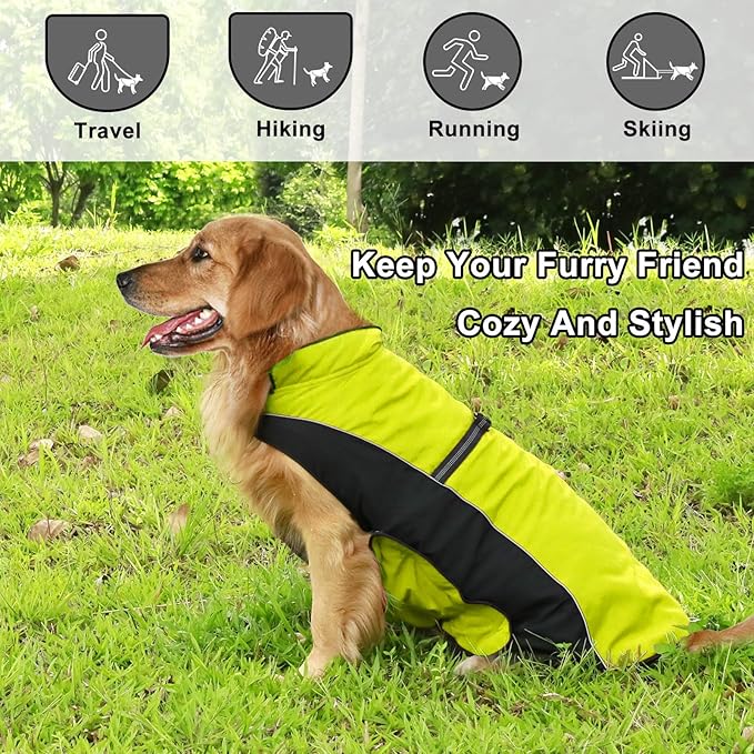 Warm Dog Winter Coat, Gimilife Dog Sweater Cold Weather Coats Waterproof Dogs Apparel Clothes Pet Jacket Padded Vest Outfit for Small Medium Large Dogs