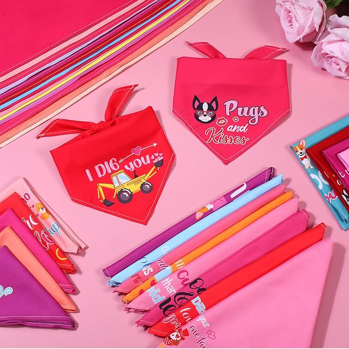 100 Pcs Dog Bandana Bulk with Sayings Pet Triangle Scarf Bibs Washable Puppy Kerchief Adjustable Grooming Supplies for Small Medium Large Dog Cat Mother's Day Wedding Accessories