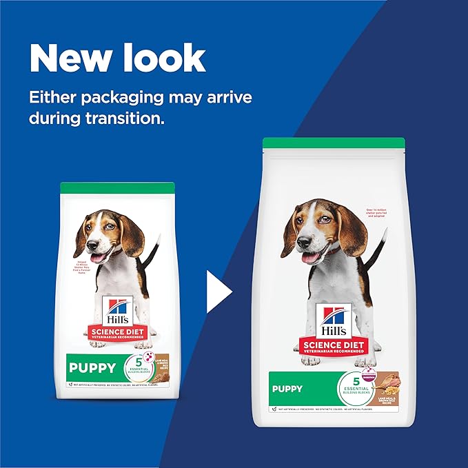 Hill's Science Diet Puppy, Puppy Premium Nutrition, Dry Dog Food, Lamb & Brown Rice, 12.5 lb Bag