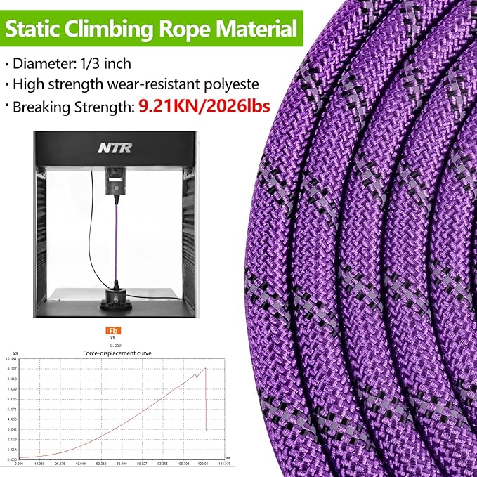 NTR Strong Dog Leash - 15FT Reflective Purple Rope with Swivel Lockable Hook and Padded Handle, Cat & Dog Leash for Small to Large Dogs, Training, Playing, Camping, or Backyard