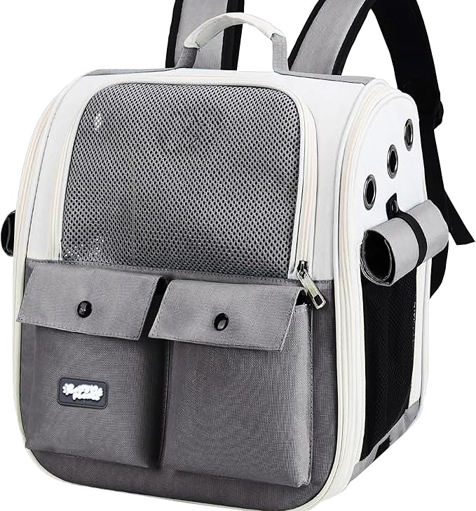 Cat Backpack Carrier – Airline Approved Dog Carrier for Small Dogs, Cats & Pets – Ventilated Backpack Pet Carrier for Travel, Hiking, Vet Trips – Soft Sided Puppy Carrier Bag with Padded Straps