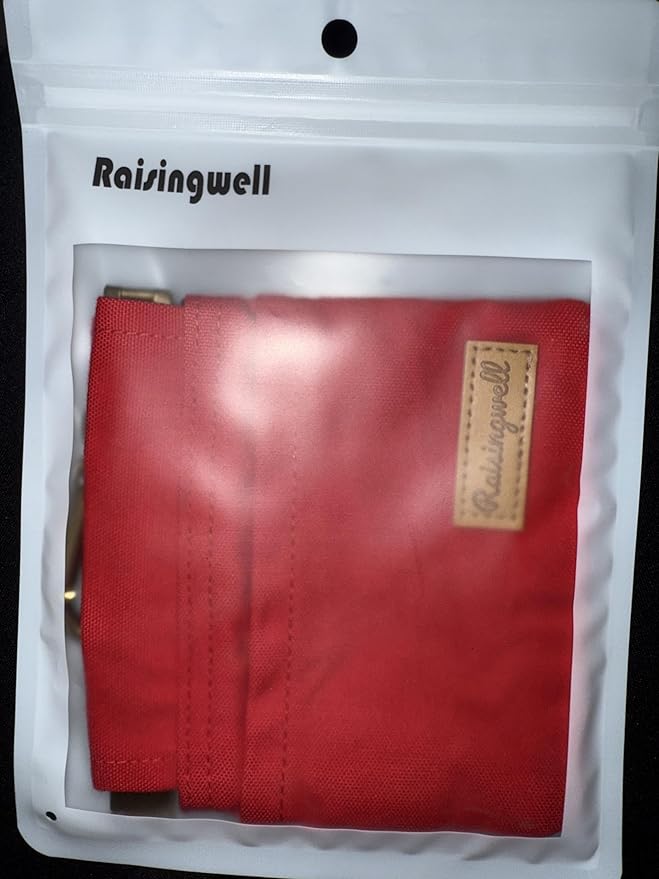 Dog Treat Pouch, Red Pocket Sized Pet Training Pouch, Cotton Fabric, Hand Free Dog Walking Bag with Carabiner, Self-Closing Pet Feed Snack Reward, for Puppy Travel or Outdoor Use