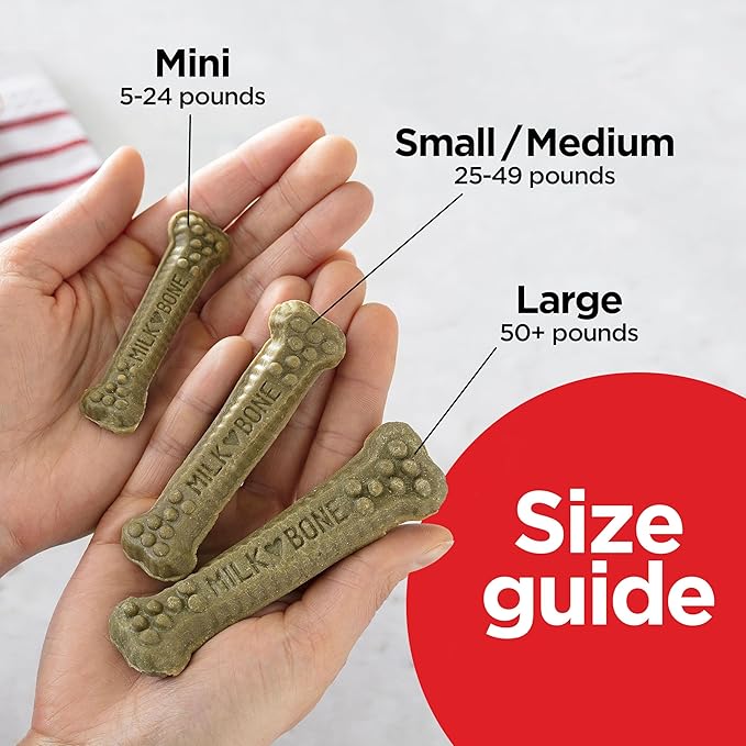 Milk-Bone Fresh Breath Brushing Chews, 18 Large Daily Dental Dog Treats Scrubbing Action Helps Clean Teeth