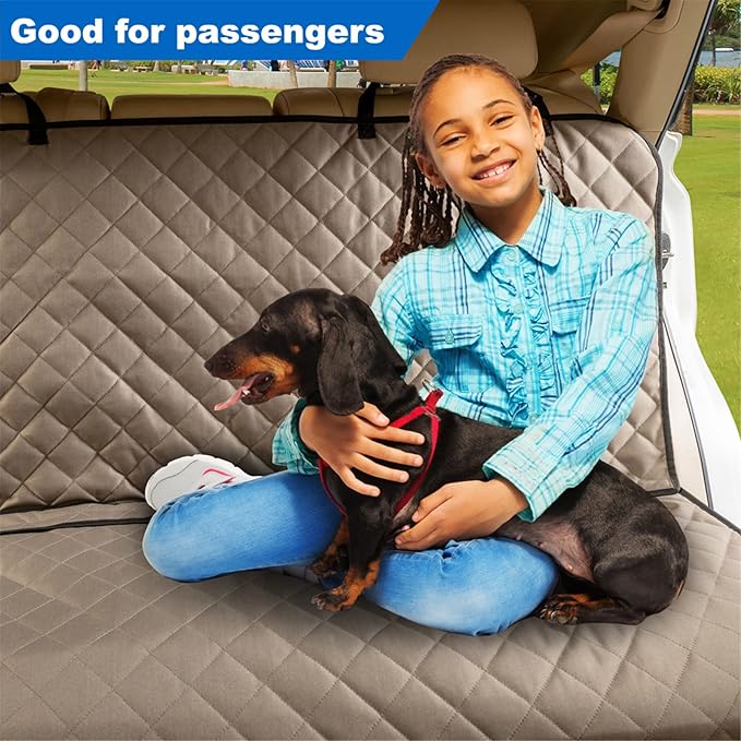 Bench Car Seat Cover Protector - Waterproof, Heavy-Duty and Nonslip Pet Car Seat Cover for Dogs with Universal Size Fits for Vehicles, Trucks & SUVs