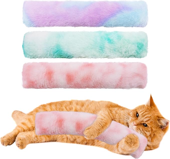 3 Pack Catnip Toys,Soft and Durable Cat Pillows Toys, Rich Color Catnip Toys,Indoor Interactive Cat Kicker Toy, Companion Toys for Cats (Pastel Set)