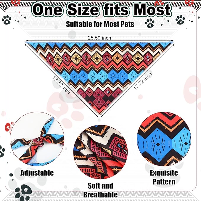 Amylove 120 Pcs Halloween Dog Bandanas Bulk Thanksgiving Day Holiday Triangle Dog Pack Puppy Kerchief Bandana Adjustable Pet Scarf for Pet Cat Costume Accessories Decor(Geometry)