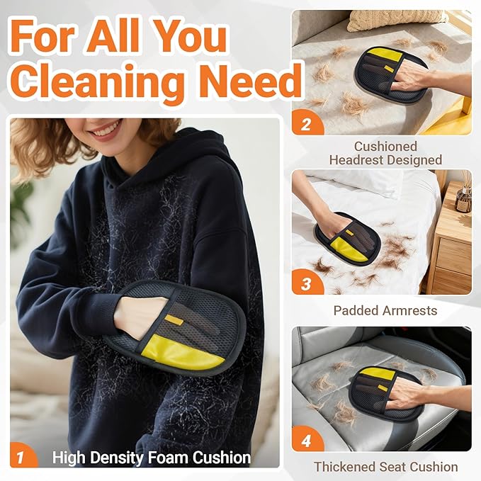 Pet Hair Removal Glove for Cats & Dogs,Electrostatic Pet Hair Remover Grooming Gloves Brush Tool for Laundry,Couch,Furniture,Carpet,Car Seat (Style 2)