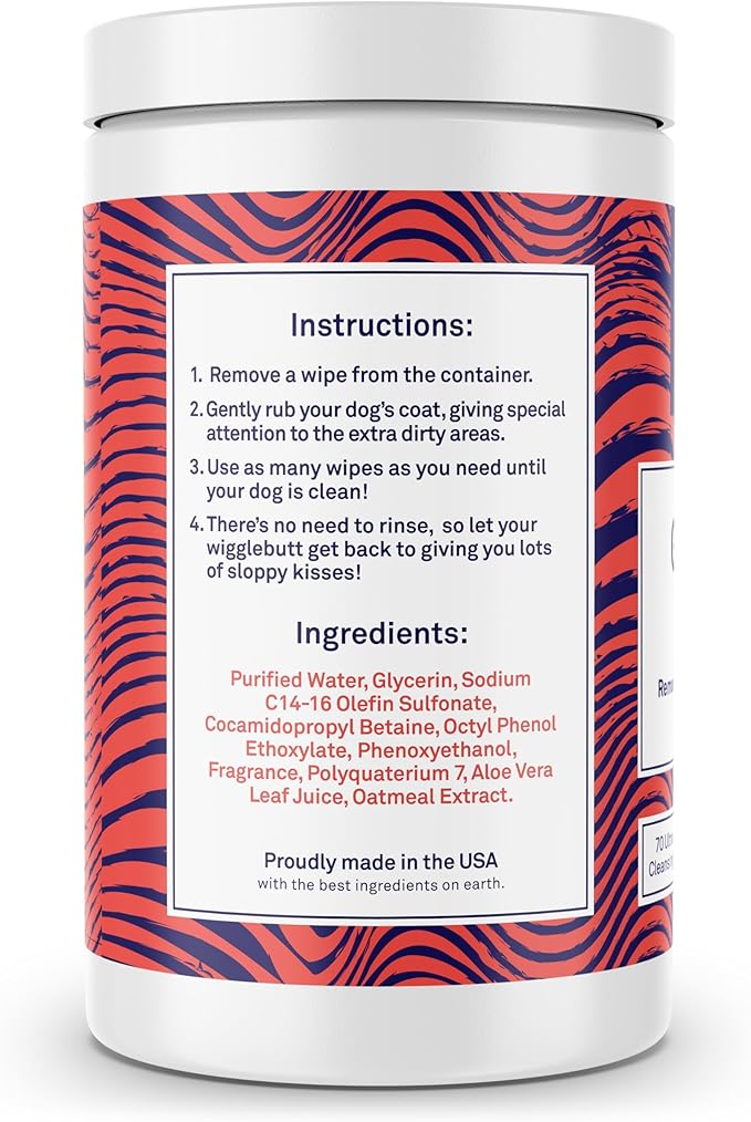 Petpost Grooming Wipes for Dogs | 70 Count Large Deodorizing Dog Cleaning Wipes with Coconut Extract & Aloe | Gentle Pet Wipes with Cherry Blossom Scent for Full-Body Grooming