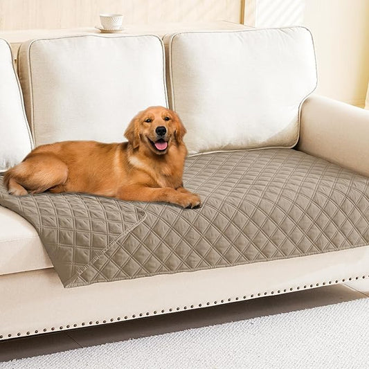 Smiry Waterproof Dog Blanket, Reversible Dog Bed Cover Pet Blanket, Soft Pet Couch Covers for Sofa Washable, Bed Couch Sofa Furniture Protector for Puppy Cat Kids (40"x80", Taupe/Taupe)