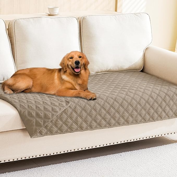 Smiry Waterproof Dog Blanket, Reversible Dog Bed Cover Pet Blanket, Soft Pet Couch Covers for Sofa Washable, Bed Couch Sofa Furniture Protector for Puppy Cat Kids (40"x90", Taupe/Taupe)