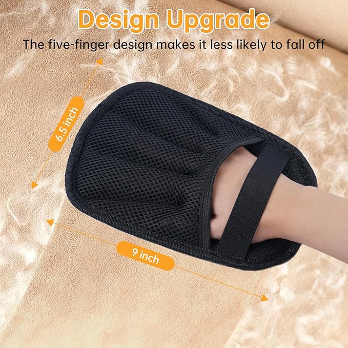 Pet Hair Removal Glove, 2025 Newly Upgraded Electrostatic Pet Hair Remover Glove with Comb, Magic Brush Pet Hair for Clothing, Sofa, Carpet, Car Seat (2 Pack)