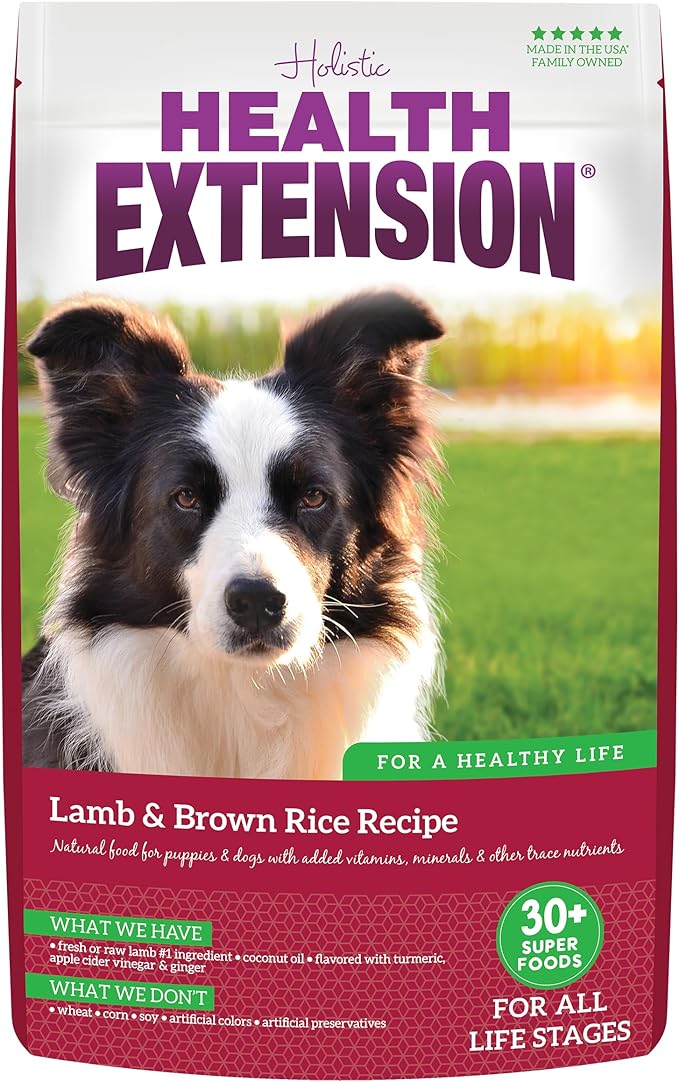 Health Extension Lamb & Brown Rice Dry Dog Food (30 lb / 13.61 kg) - Nutritious Free-Range Lamb Formula with Probiotics, Antioxidants & Omega 3 for Dogs with Sensitive Digestion