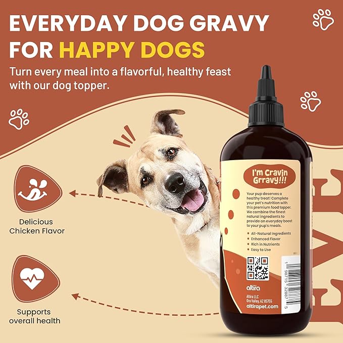 Everyday Dog Gravy Bacon – Premium Wet Dog Food Gravy Toppers for Dry Food – Tasty & Nutritious Dogs Gravy with Essential Vitamins and Supplements – Hip and Joint Supplement