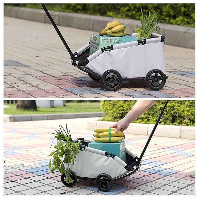 Dog Stroller 4 Wheels Folding Dog Cart Pet Stroller for Travelling Shopping Walking Playing for Small Dogs Cats (Gray)