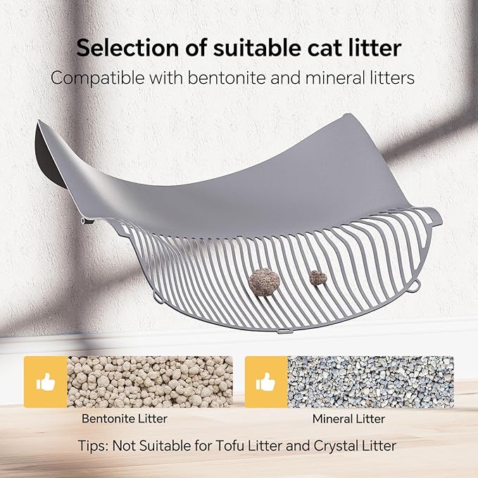Self Cleaning Cat Litter Box, Open-Top Automatic Litter Box for Multiple Cats with Safety Sensors, Includes Liner Bags and Litter Mat, Grey