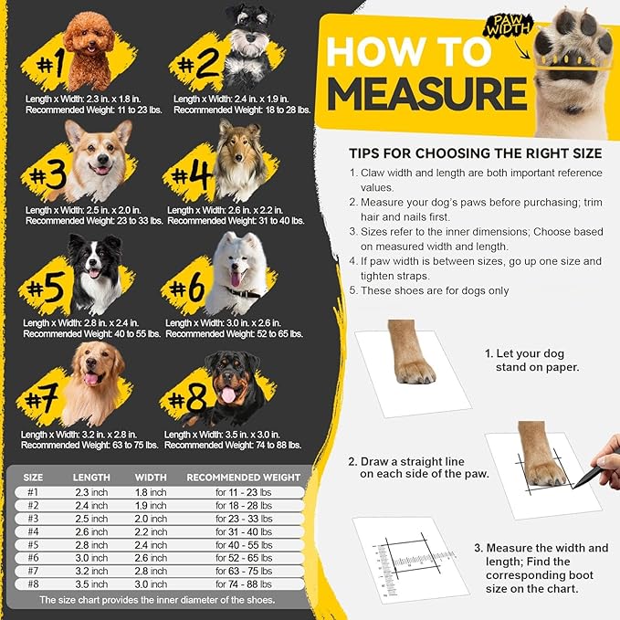 Dog Shoes for Large Small Medium Dogs,Dog Booties for Indoor Hardfloors Anti-Slip,Reflective Strip Waterproof Dog Boots & Paw Protectors for Outdoor Walking Hot Pavement,Winter Snow (Black-7)